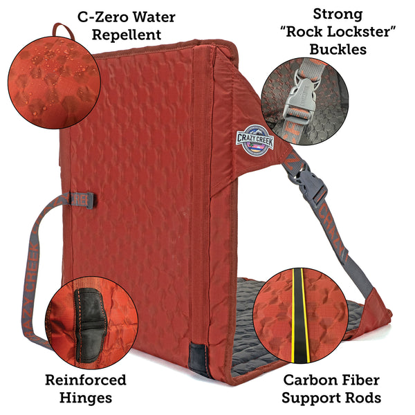 Copper hex Chair features - water repellent - stong buckles - Reinforced hinges - carbon fiber support rods