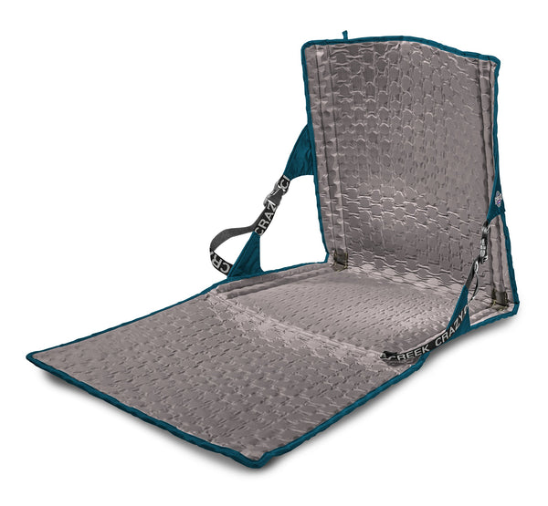 Hex 2.0 PowerLounger Rollable Camping Chair with 3rd panel out - Aleutian blue on white