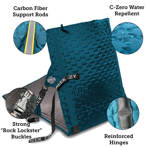 Hex 2.0 PowerLounger Rollable Camping Chair Features - Carbon Fiber Support Rods  Water Repellent - Hinges - Strong Buckles