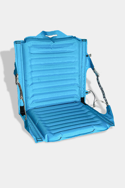 Blue inflatable chair on a white background