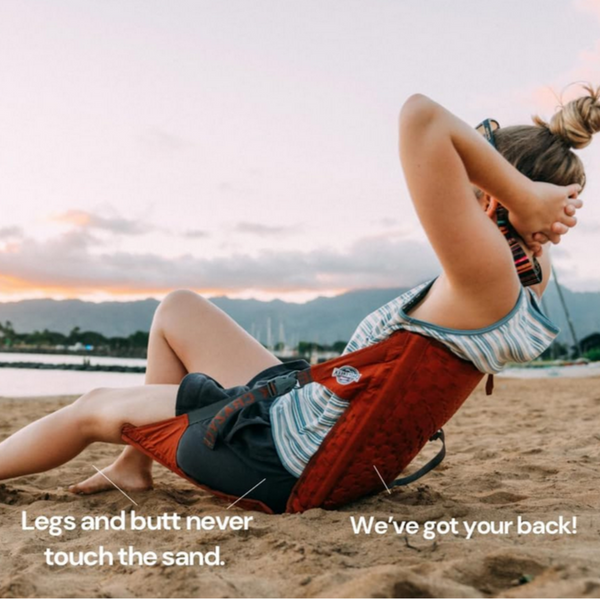 Hex chair at the beach - back support and no sandy legs