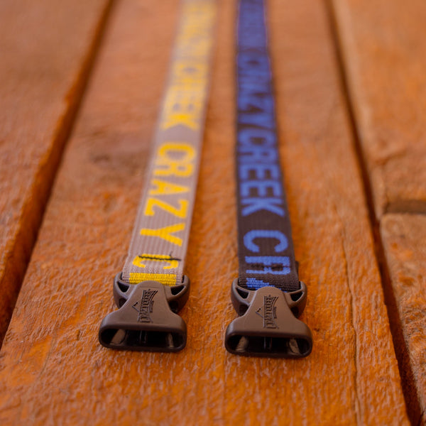 Closeup of buckles on crazy creek webbing straps
