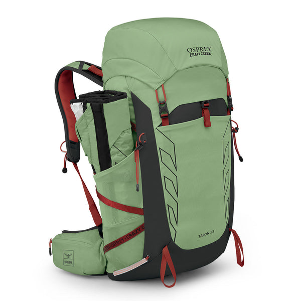 Talon 33 Hex Osprey and Crazy Creek Collab Backpack w/4 angle on white
